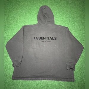 Fear Of God Essentials Black Large Oversized Boxy Heavyweight Hoodie Sweatshirt